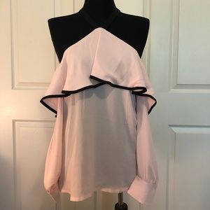 LOFT pink off the shoulder blouse